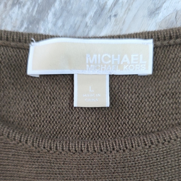 Michael Kors | Long Sleeve, Crew Neck, Knit Tunic Pullover Sweater, Cotton Blend - Picture 2 of 8